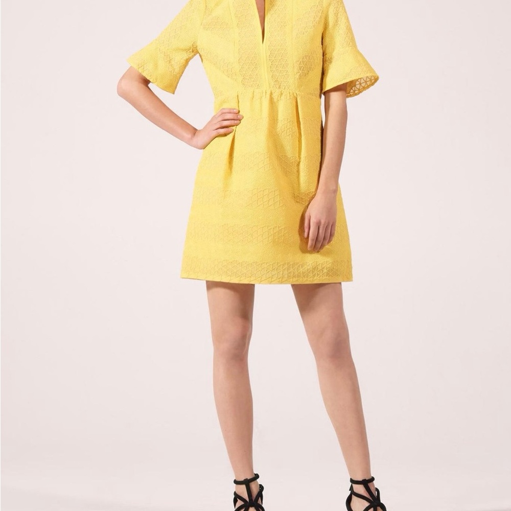 Sandro Paris Yellow Lace Dress - Size 2